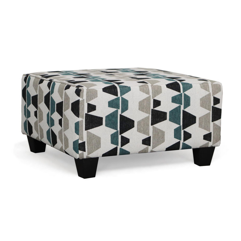 Andrighetti Upholstered Ottoman, Zips Jade