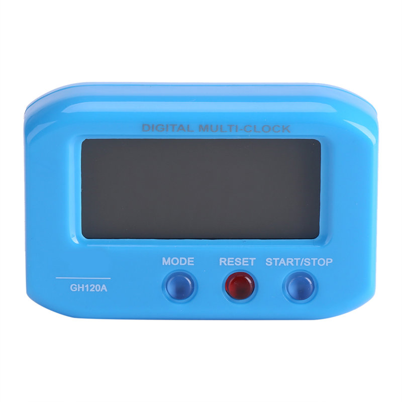 Réveil numérique portatif avec écran ACL, fonction snooze et rétroéclairage, idéal pour table, bureau ou voiture (bleu), Blue