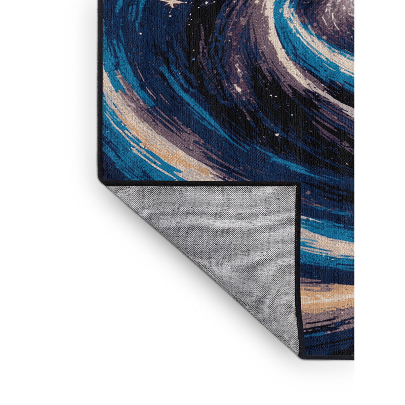 Tapis gris lavable à la machine, Rond 8 pi