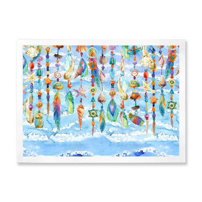 Bijoux de coquillage et de perles - Peinture sur toile
