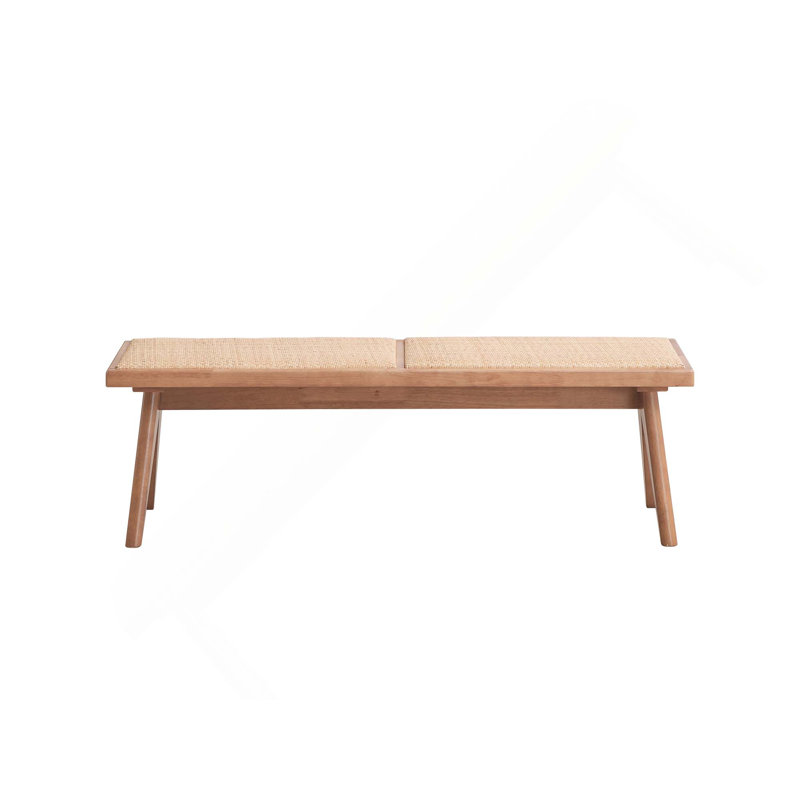 Banc de salon en rotin et finition naturelle