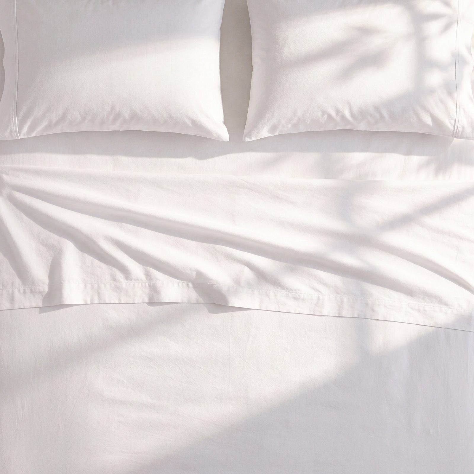 Calvin Klein Washed Percale Cotton Sheet Set, King Sheet Set with 2 Pillowcases, White