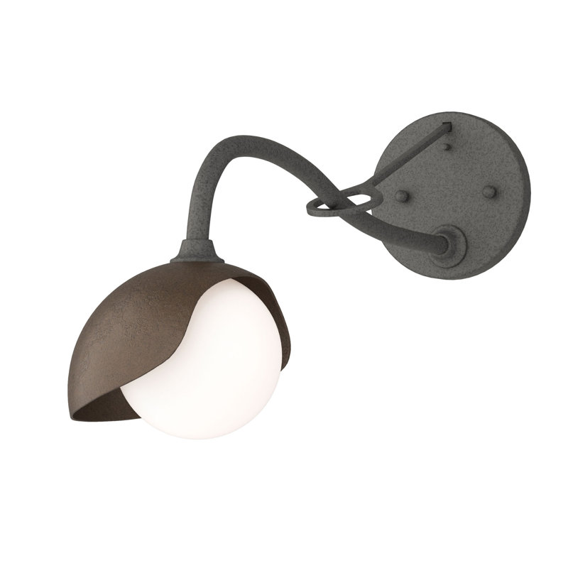 Brooklyn 1 - Light Hardwired Armed Sconce, Bronze, Natural Iron