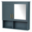 Armoire de salle de bain 2 en 1 avec tablettes réglables et portes à fermeture en douceur, miroir haute définition pour rangement moderne de meuble-lavabo-130837397