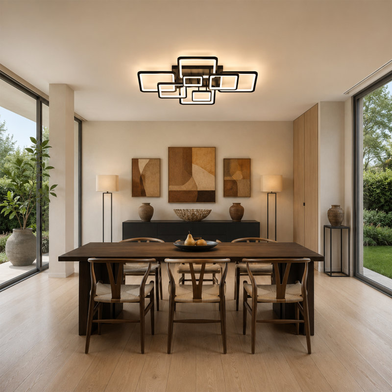 Plafonnier DEL carré moderne encastré de 39,4 po (L)