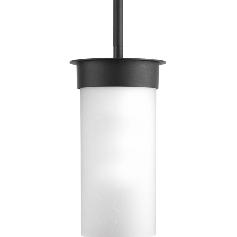 Luminaire suspendu d'extérieur à 1 ampoule Zakrzewski, Gravée / noire, H 9,13 po x l 5 po x P 5 po