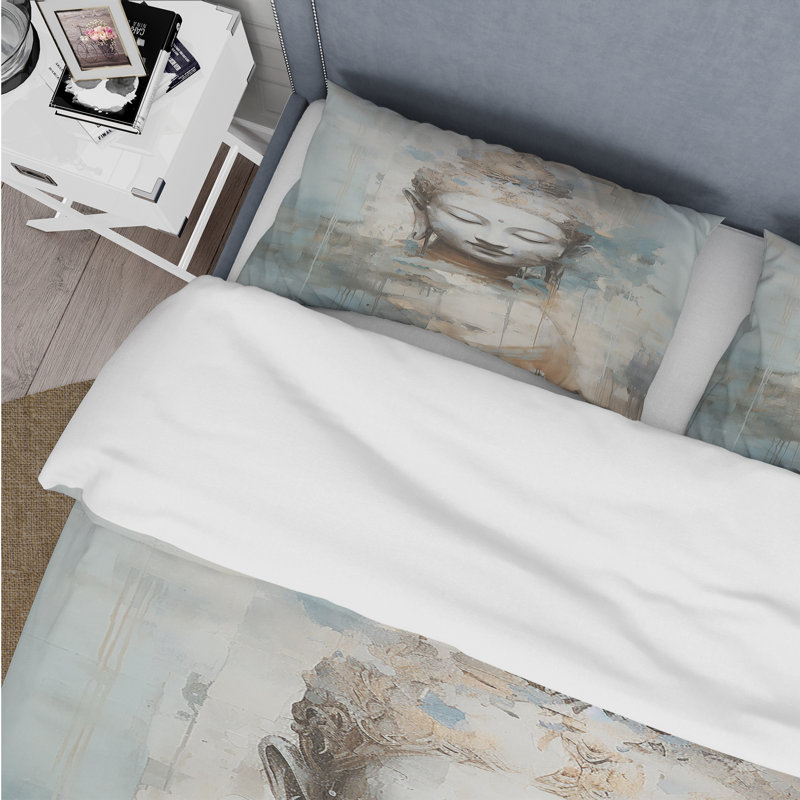 Ensemble de housse de couette Bouddhisme, Housse de couette simple et deux taies décorative