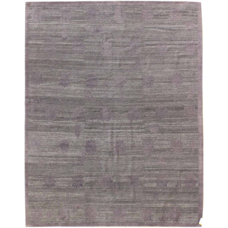Lotus One-of-a-Kind 8'1" X 9'10" New Age Wool Area Rug in Grey