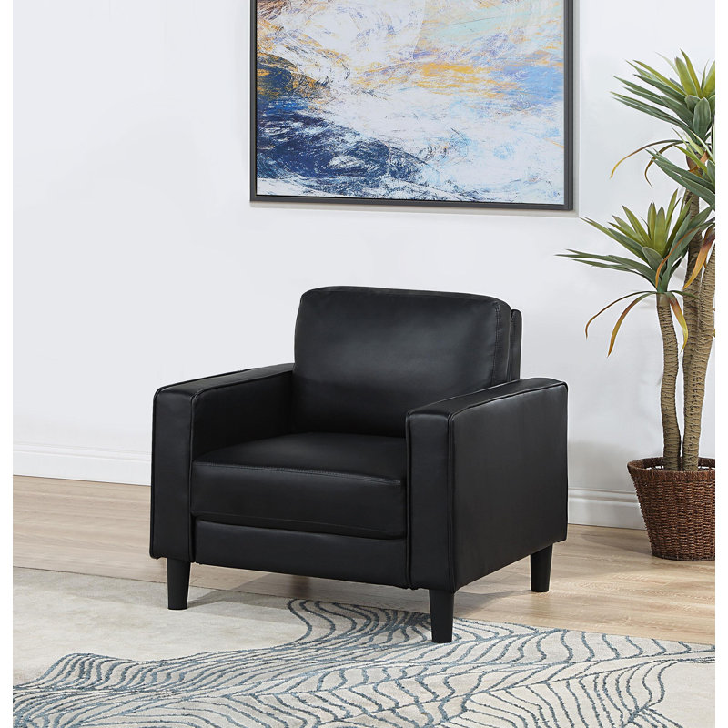 Chaise d'appoint rembourrée avec accoudoirs noirs
