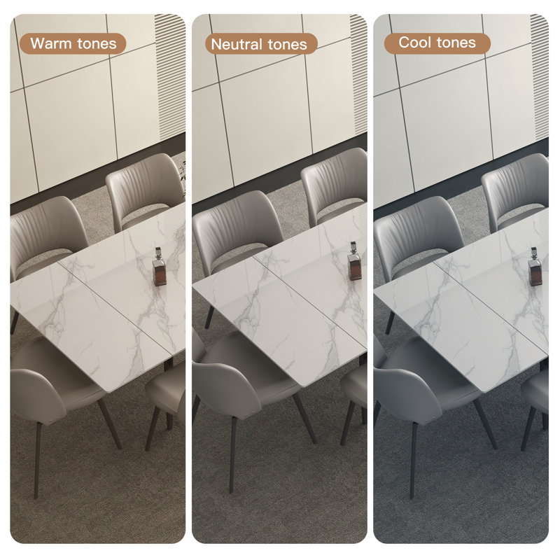 Large Gloss White Dining Table with Marble Effect, Extends from 160cm to 240cm for Entertaining（Without chairs） Fast Dispatch From UK Warehouse – Dispatched Within 2 Days