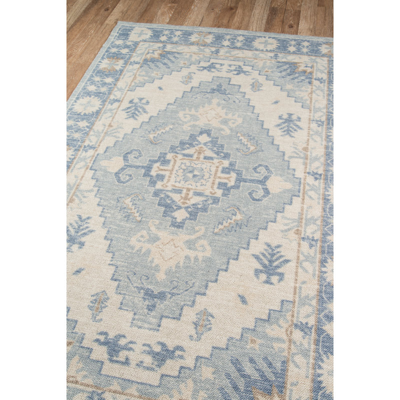 Tapis oriental bleu Denya, Rectangle 7 pi 9 po x 9 pi 10 po