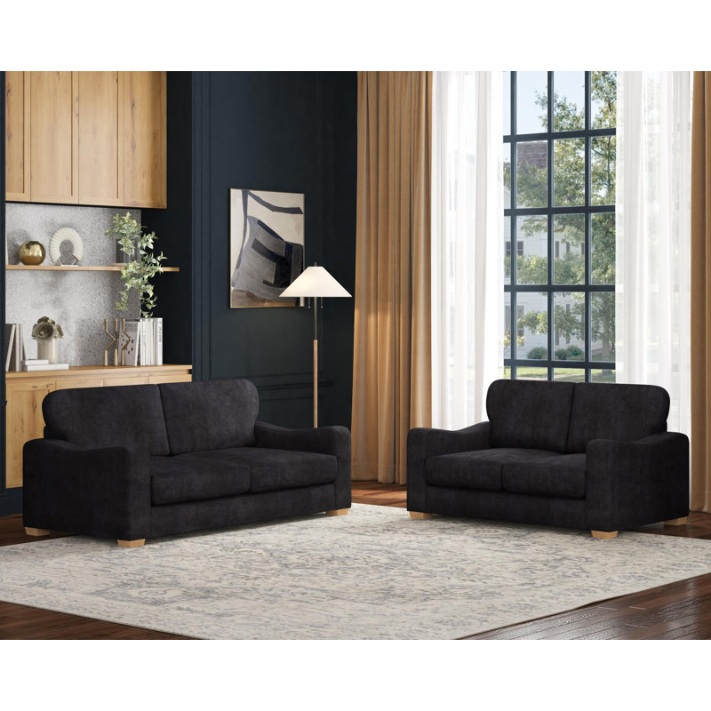 Theadford Three Seater and Two Seater, Fixed Back, Ebony