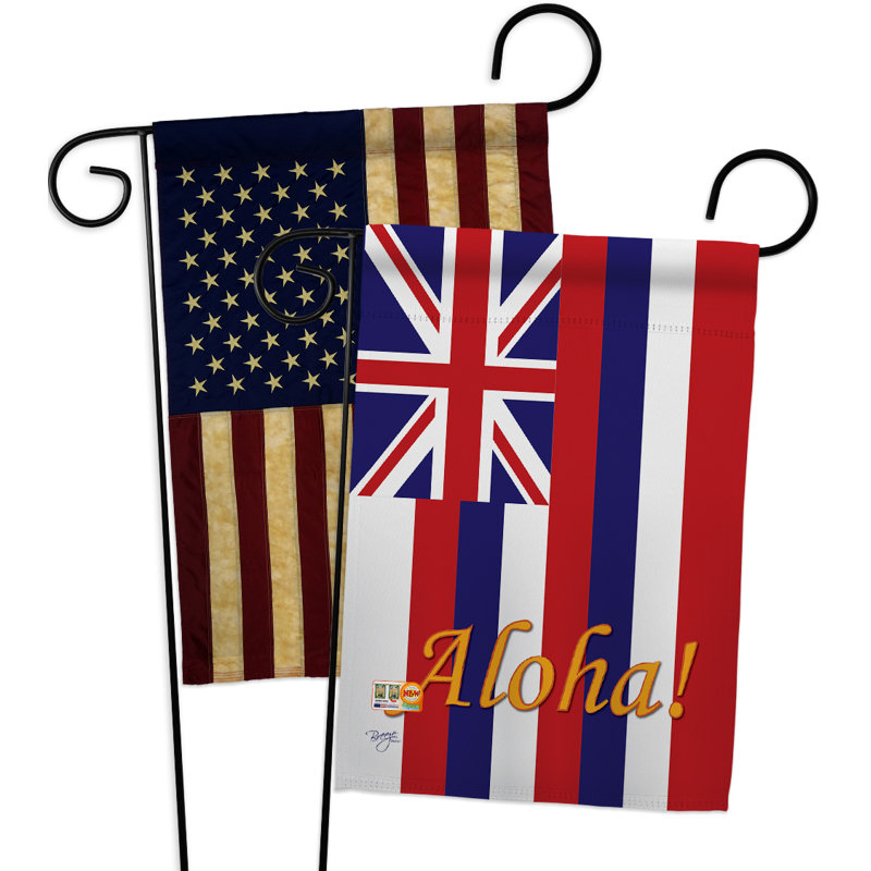 Polyester à 2 faces 19 x 13 po Drapeau de jardin, Hawaii