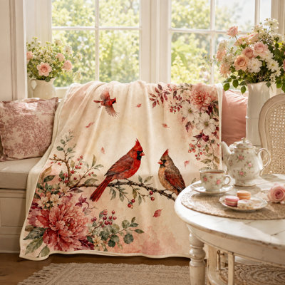 Jeté Blush Floral Cardinal