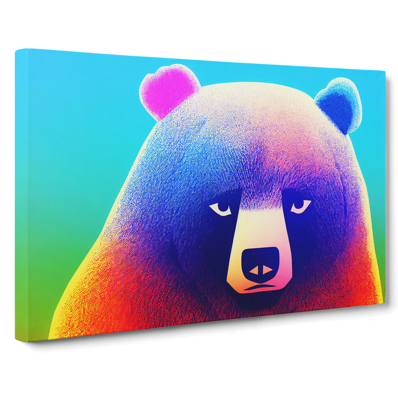 Fascinating Bear - Wrapped Canvas Print, 40cm H x 60cm W x 3cm D