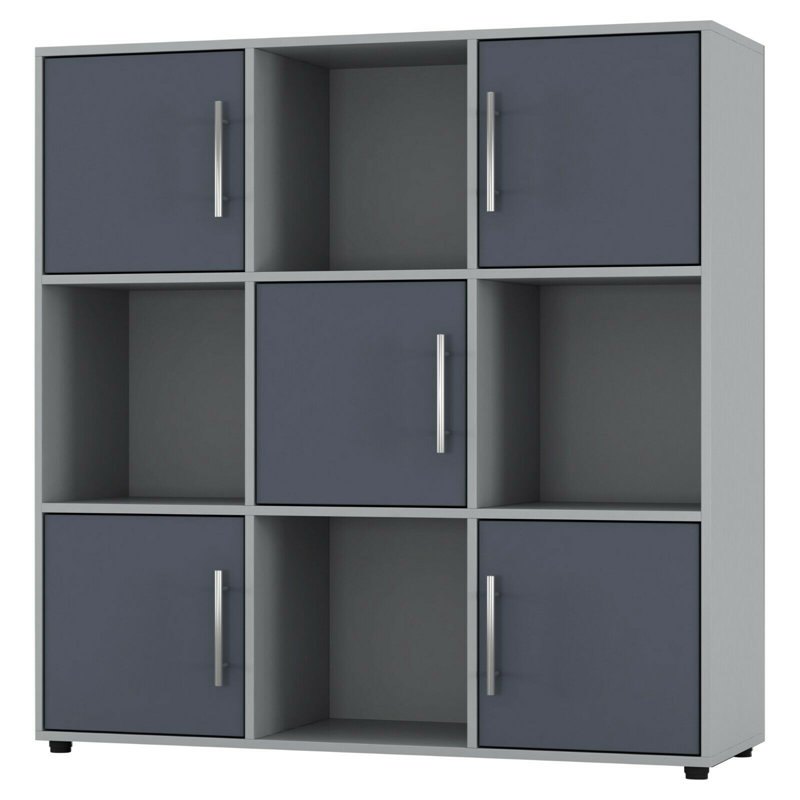 Berntraud 90.5cm H x 89cm W Cube Bookcase, Grey