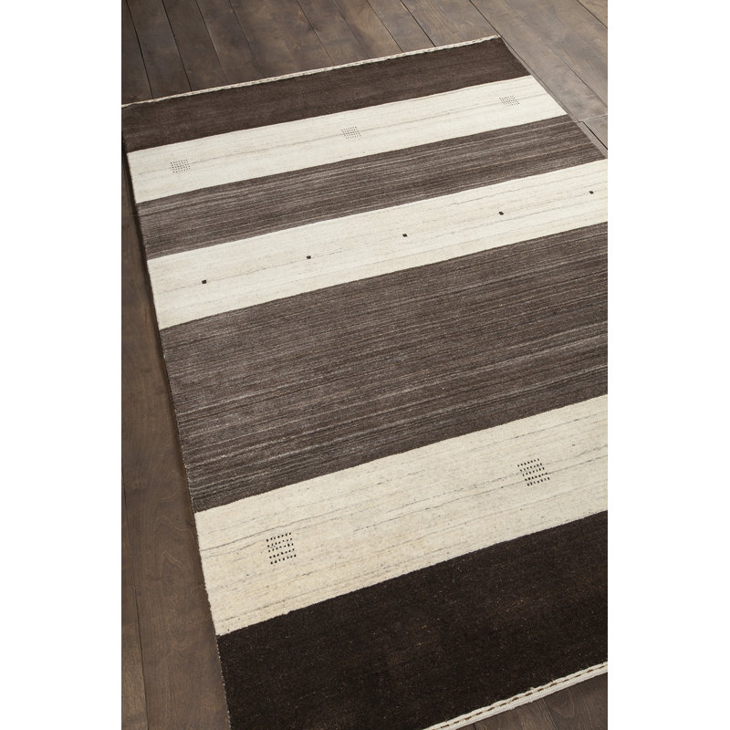 Elantra Wool Striped Area Rug in Brown, 7'9" x 10'6"