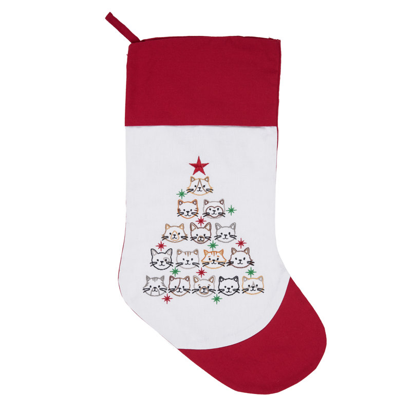 Chaussette de Noël en forme de chat