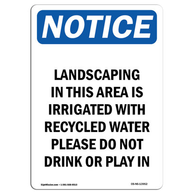 Landscaping in This Area Is Irrigated Sign