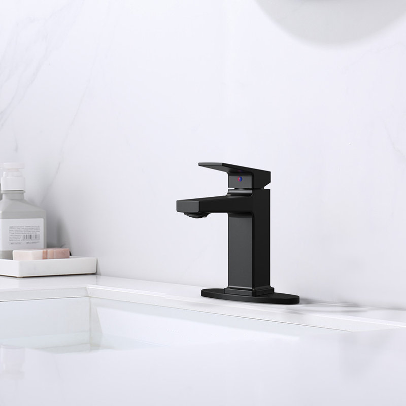 Robinet de salle de bain durable avec écoulement d'eau doux et installation facile, Noir mat
