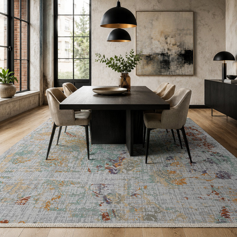 Striped Cotton and Chenille Flatweave Area Rug, 200 x 300 cm