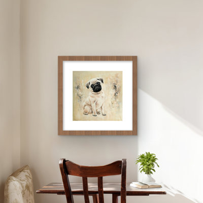 Small Pug Dog - Contemporary Pets Framed Matted Print Decor