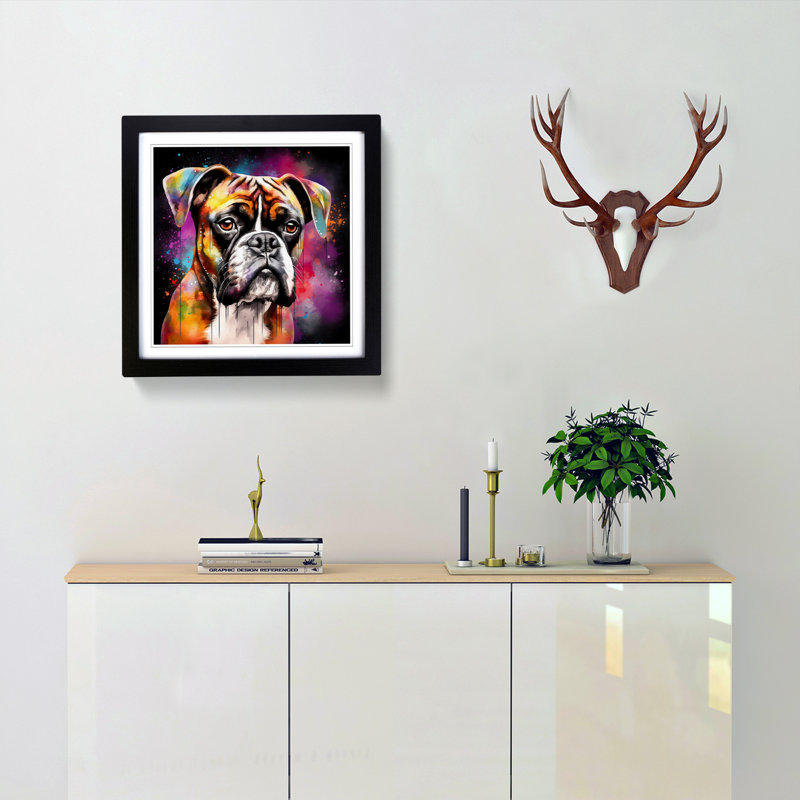 Single Picture Frame Print on Wood, Black