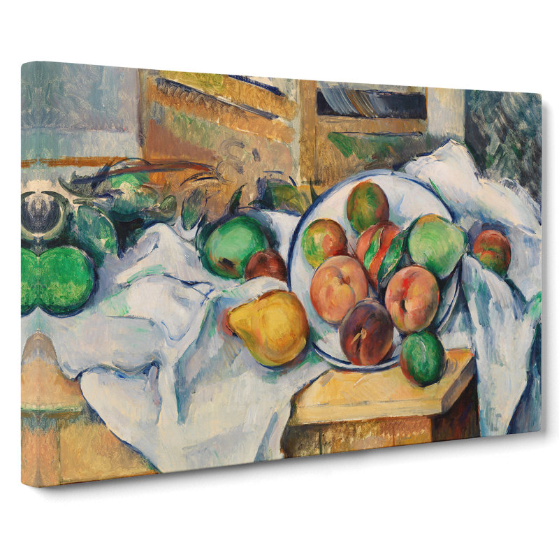 Still Life With Fruit Vol.1 by Paul Cezanne - Wrapped Canvas Painting, 50cm H x 76cm W x 3cm D
