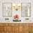 2 - Light Vintage Linen Fabric Shade Double Wall Sconce