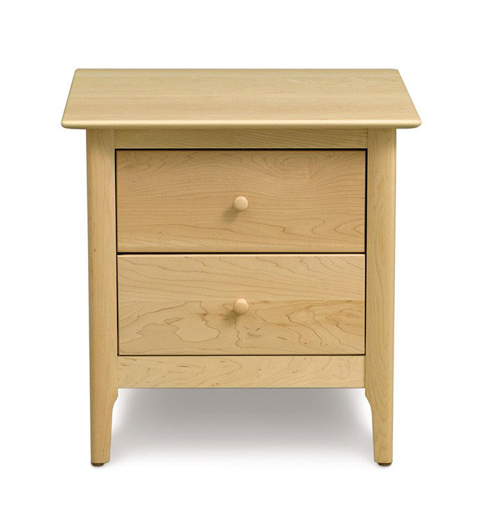 Sarah 2 - Drawer Solid Wood Nightstand, 24", Parchment Maple