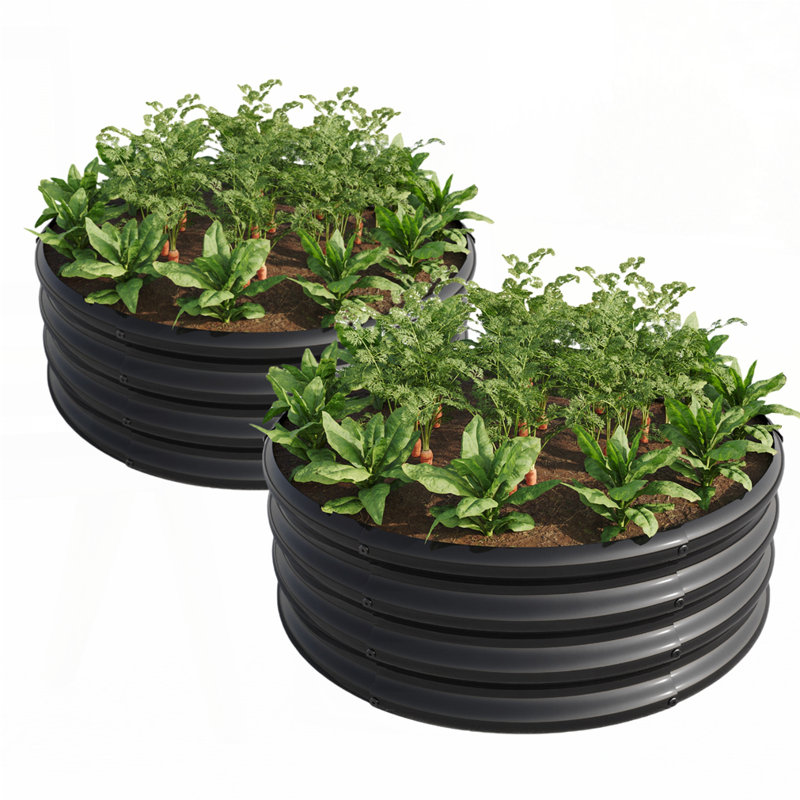 2PCS Round Raised Garedn Bed