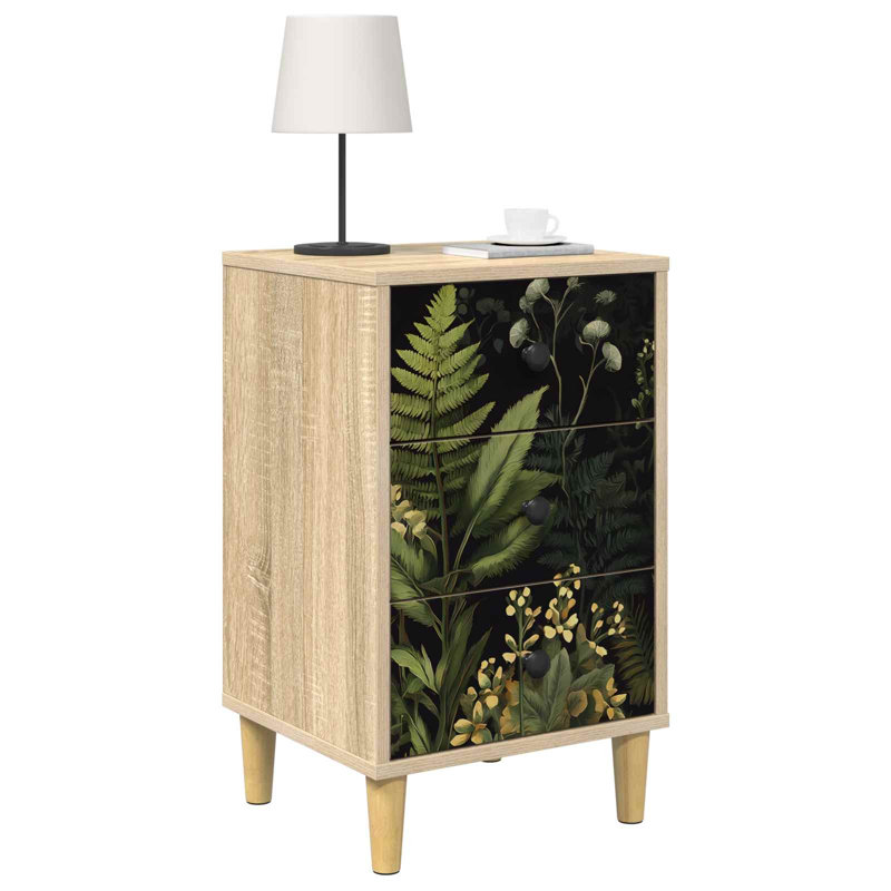  Bedside Cabinet Sonoma Oak Engineered Wood Nightstand Bedroom Furniture