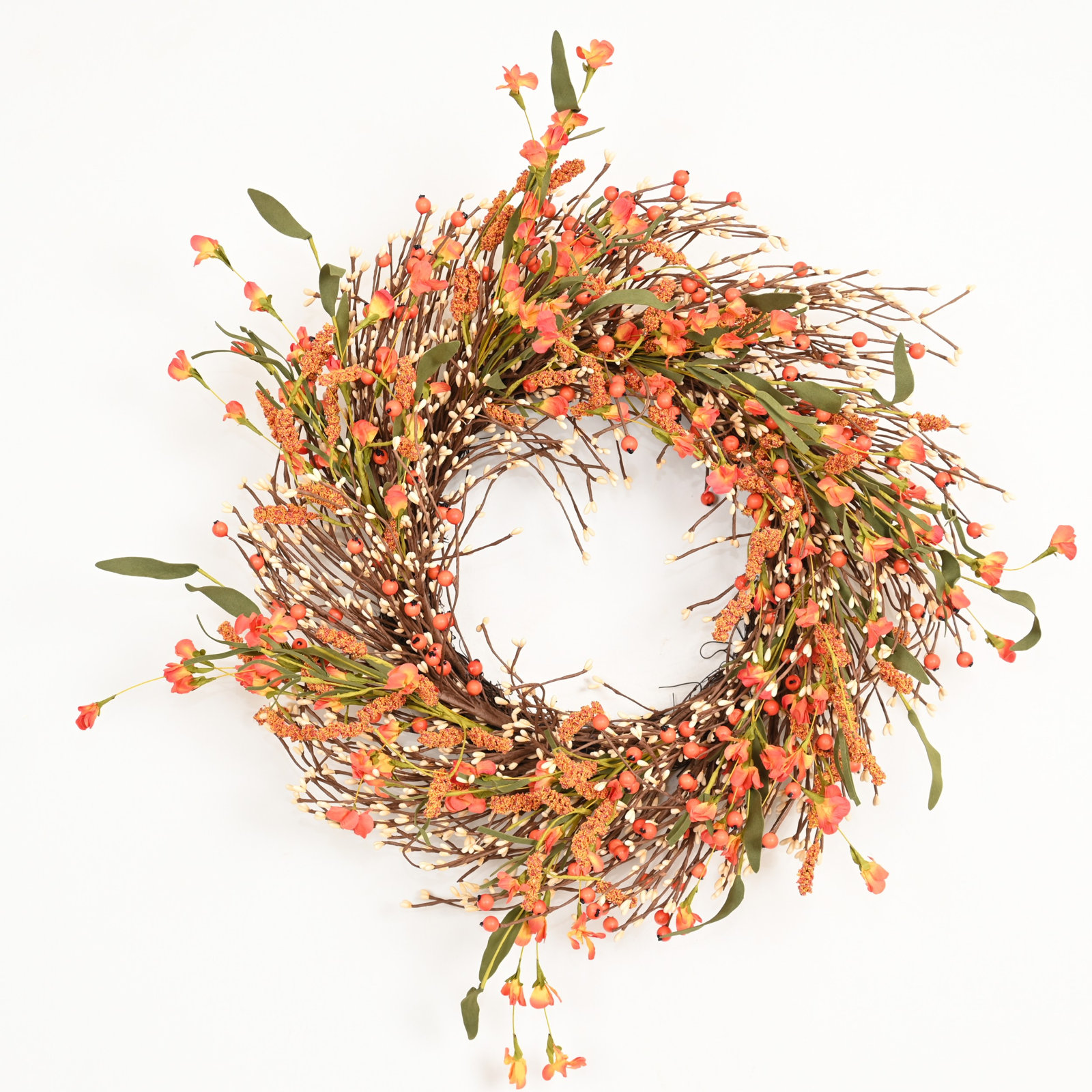 24" Handcrafted Twig Thanksgiving Wreath