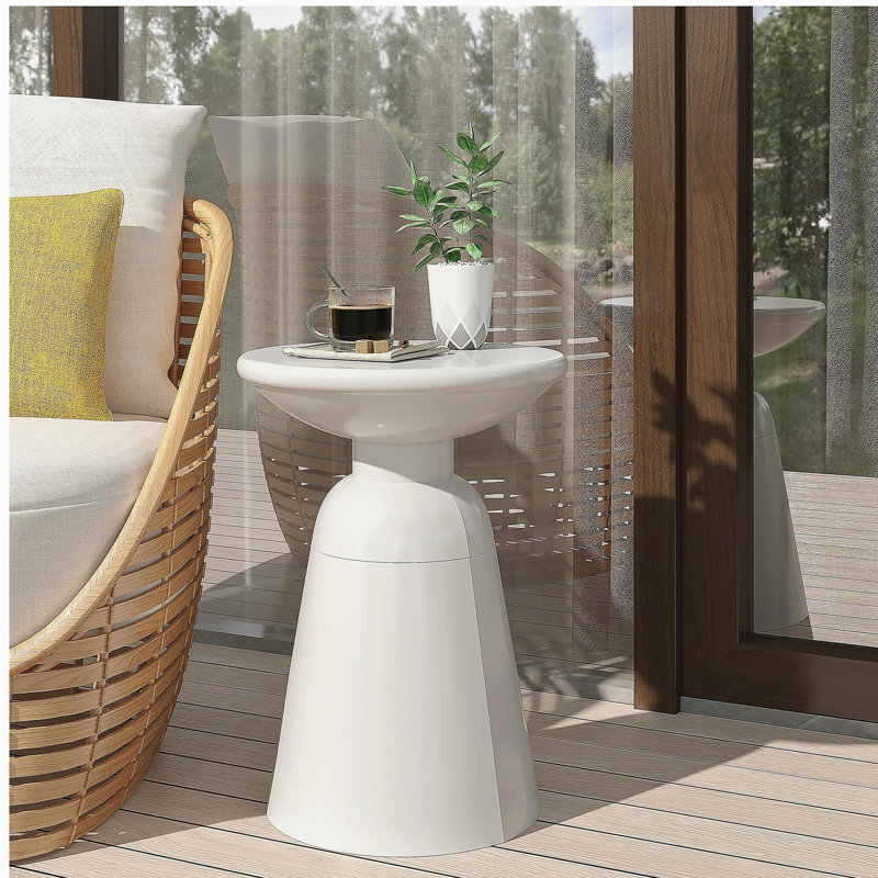 Table d'appoint d'extérieur, Blanc