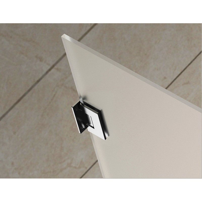 Cabine de douche à charnière carrée sans cadre 32 "x 72" Vanora, Acier inoxydable brossé