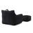 Black Comfy Bean Bag Chair With And Footstool For Multi - Room Relaxation, Soft Shredded Foam, Corduroy, Modern Design Living Room, Bedroom & Dorm, Filled