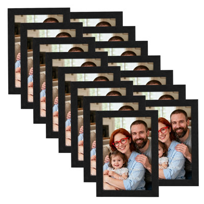 Ensemble de 15 cadres photo 4 x 6, cadre photo en bois noir pour affichage mural ou de table, bois d'ingénierie avec plexiglas résistant aux chocs