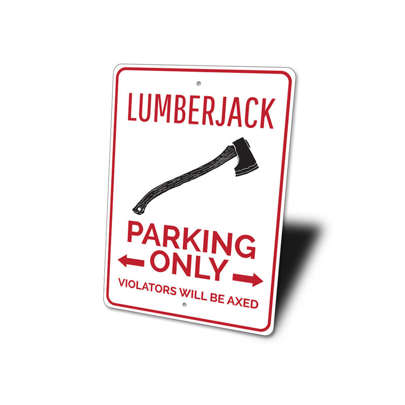Enseigne en aluminium Lumberjack, H 14 po x l 10 po x P 0,04 po