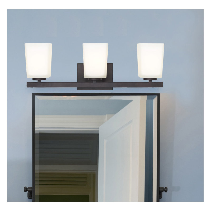 3 - Light Dimmable Vanity Light, Oil Rubbed Bronze