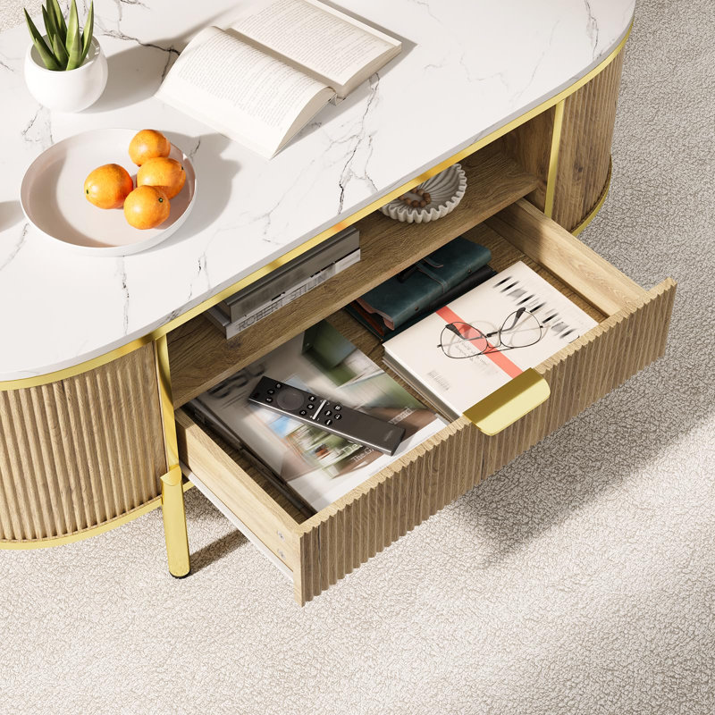 Coffee Table, White/Natural