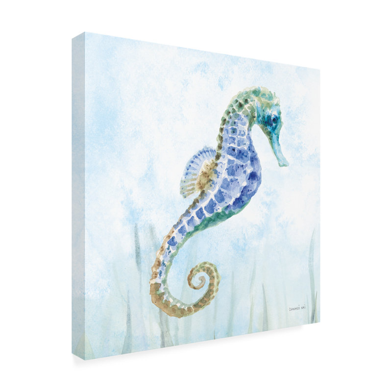 Hippocampe sous-marin nageant II sur toile, H 24 po x l 24 po x P 2 po