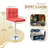 Swivel Upholstered Adjustable Height Counter Stool with Metal Frame-1267339235