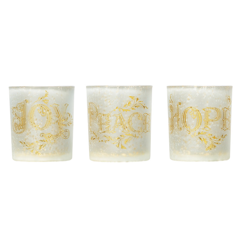 Ensemble de 3 porte-bougies en verre