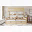 Lit plateforme simple double avec tablettes et tiroirs de rangement - bois massif, aucun sommier nécessaire-1439029675
