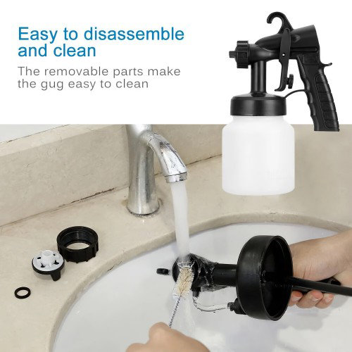Vaporisateur de peinture électrique 650 W, outil portatif 800 ml pour les murs intérieurs et extérieurs