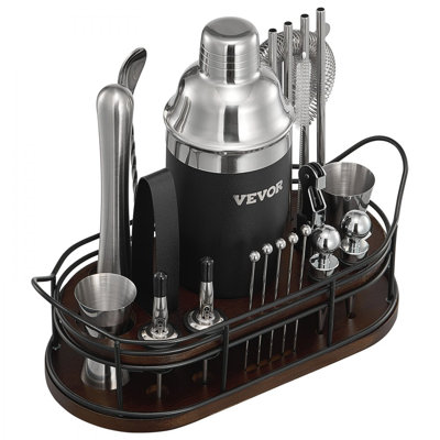 Ensemble de bar à cocktail en acier inoxydable 23 pièces