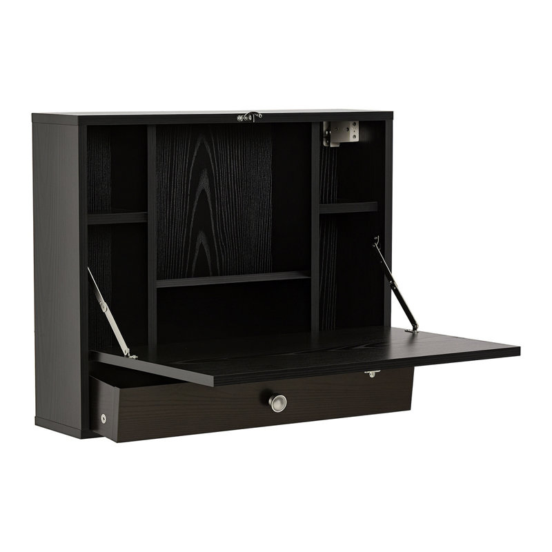 Bureau mural avec tablettes de rangement, bureau flottant