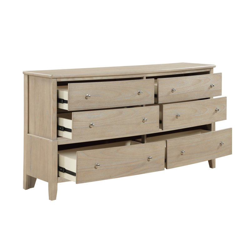 Commode classique à 6 tiroirs de style maison de campagne classique beige
