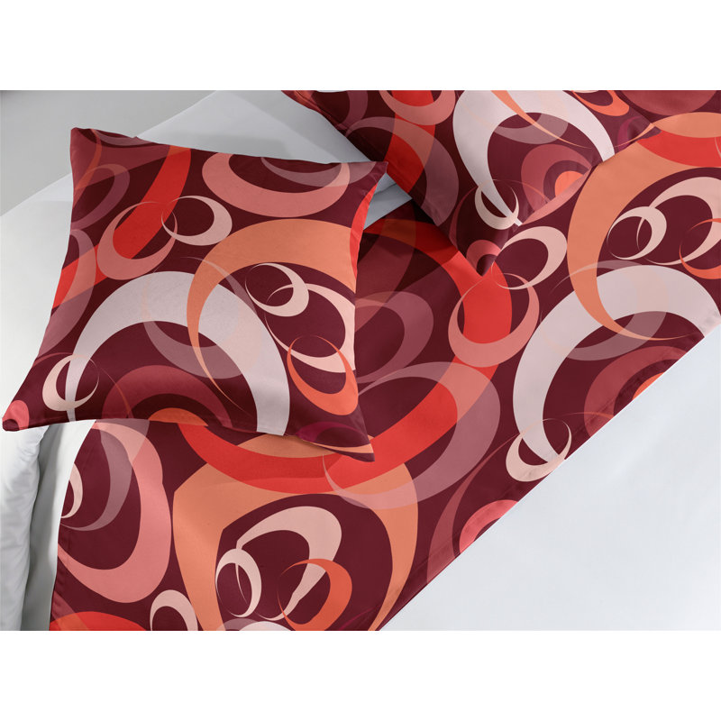 Ambesonne Abstract Boho Bed Runner Set Modern Moon Crescent Pale Mauve Pale Ruby Ruby, King