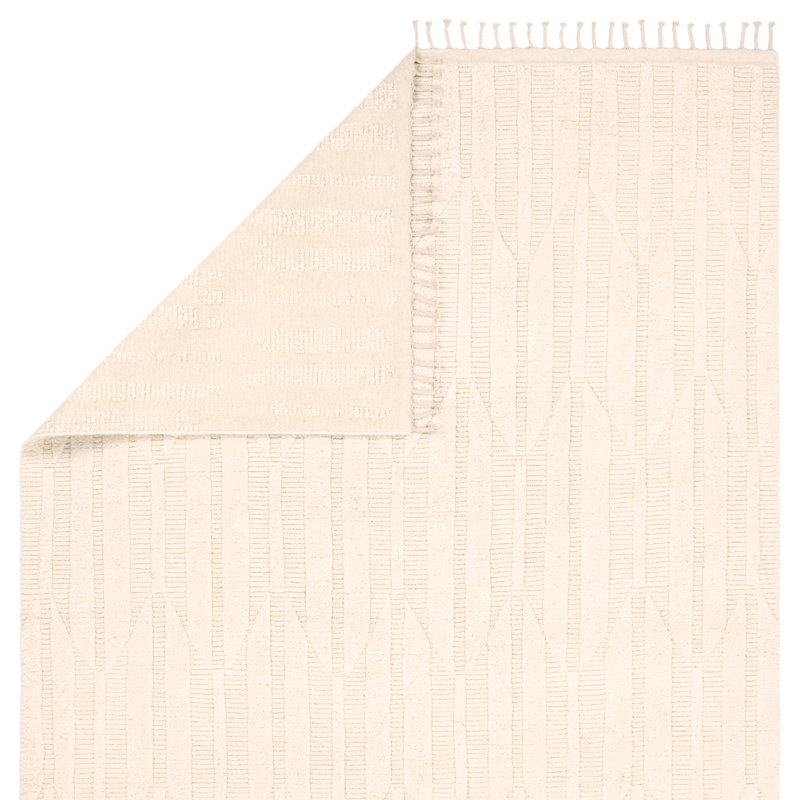 Jaipur Living Quest KEO11 Handknotted Abstract Ivory Area Rug, Rectangle 6' x 9'